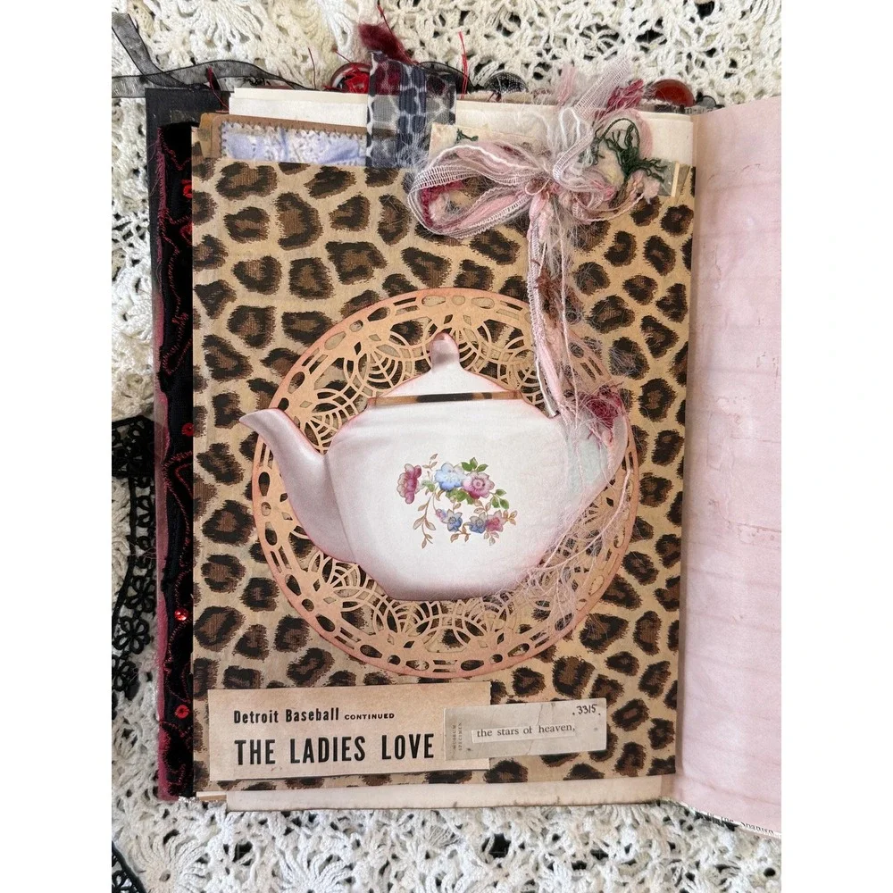 Vintage Style Handmade Junk Journal, featuring Black Lace